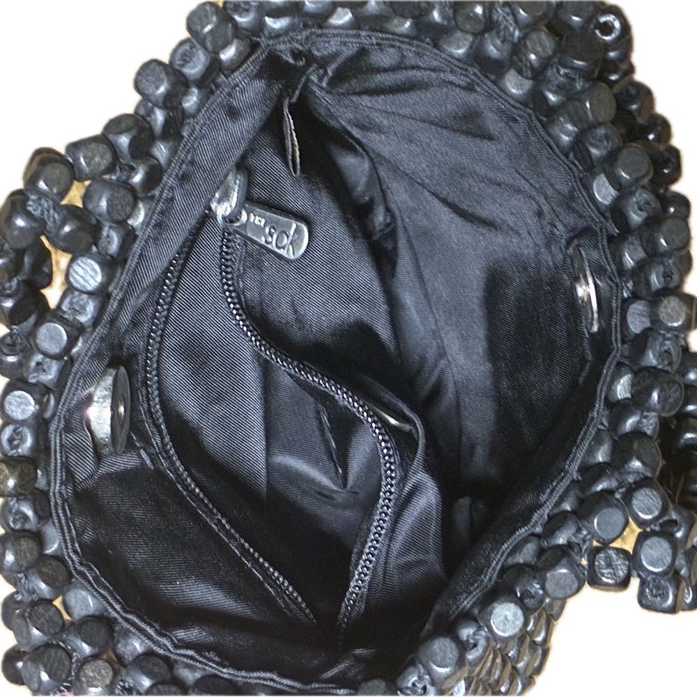 THE SAK Black Beaded Shoulder Bag | Handmade | Statement Purse - Picture 5 of 5